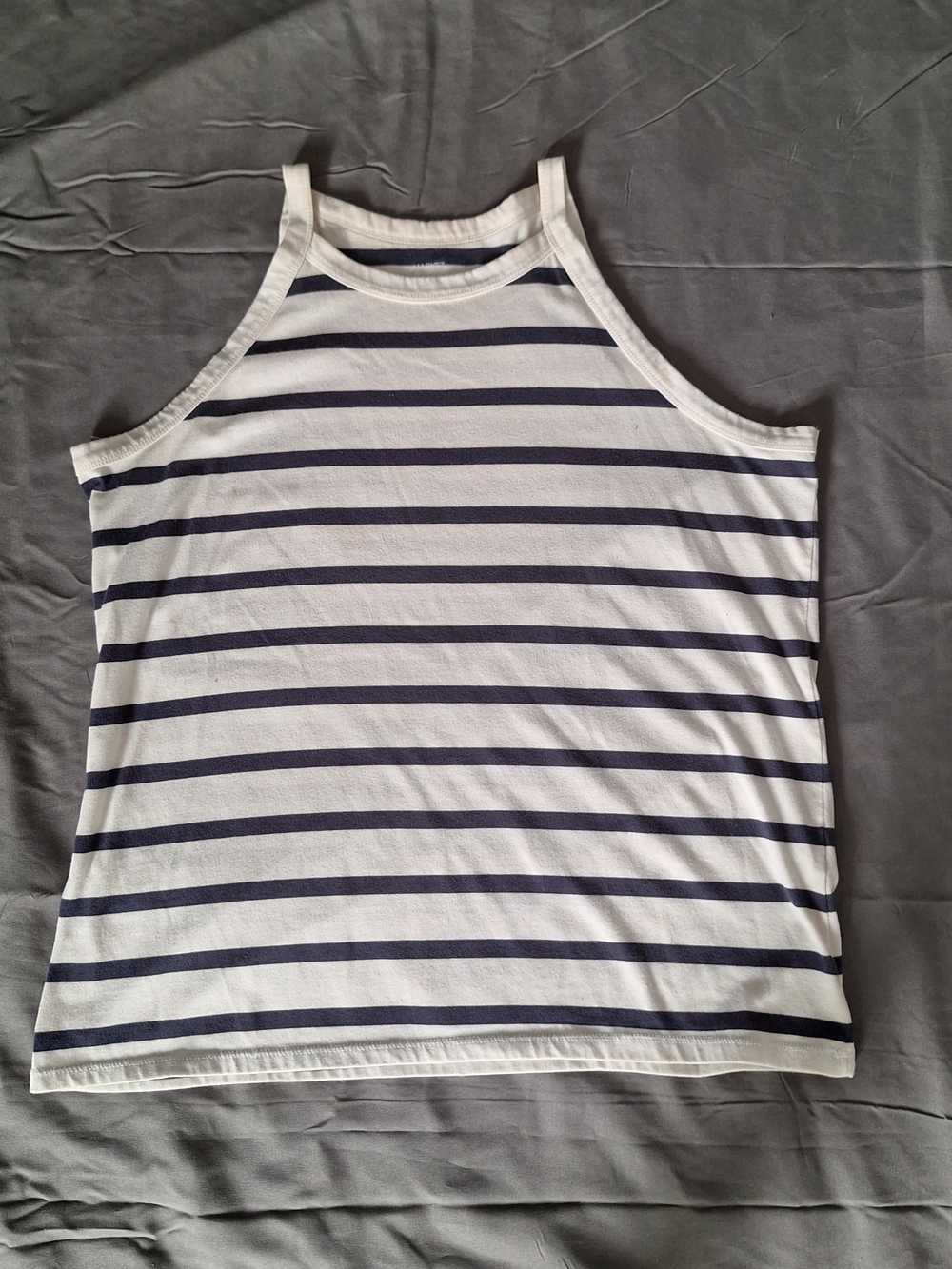 Market & Spruce Women's Tank White and Navy Blue Stripped XL